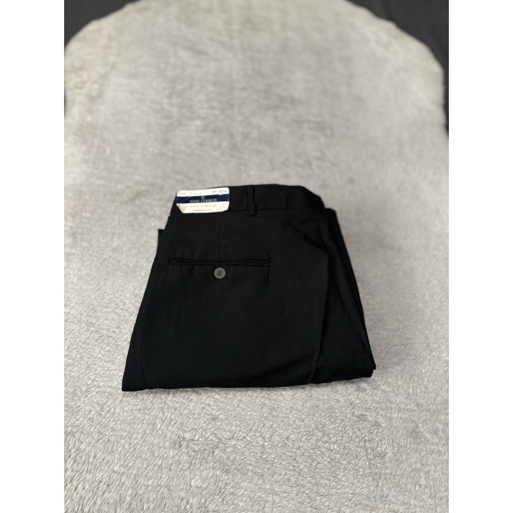 New Nino Cerruti Men's Black Pleated Wool Blend Dress Pants Size 38x30 Vintage